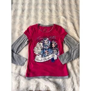 Girls Justice Ever After High LS Shirt Size 10 Friends Forever After Grey Pink